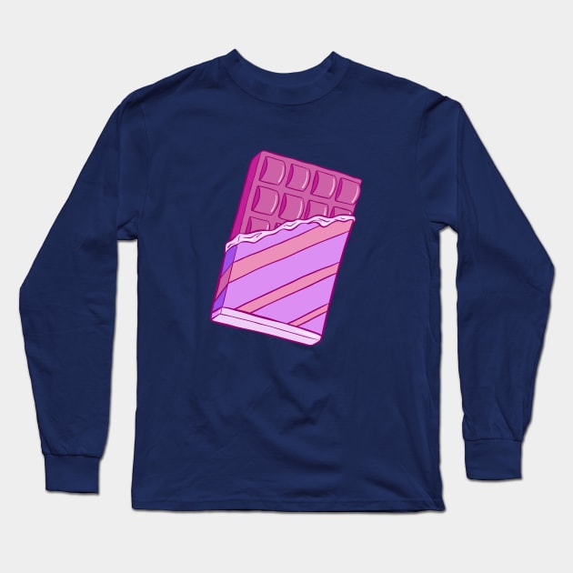 Pink Chocolate Bar Long Sleeve T-Shirt by Carabara Designs